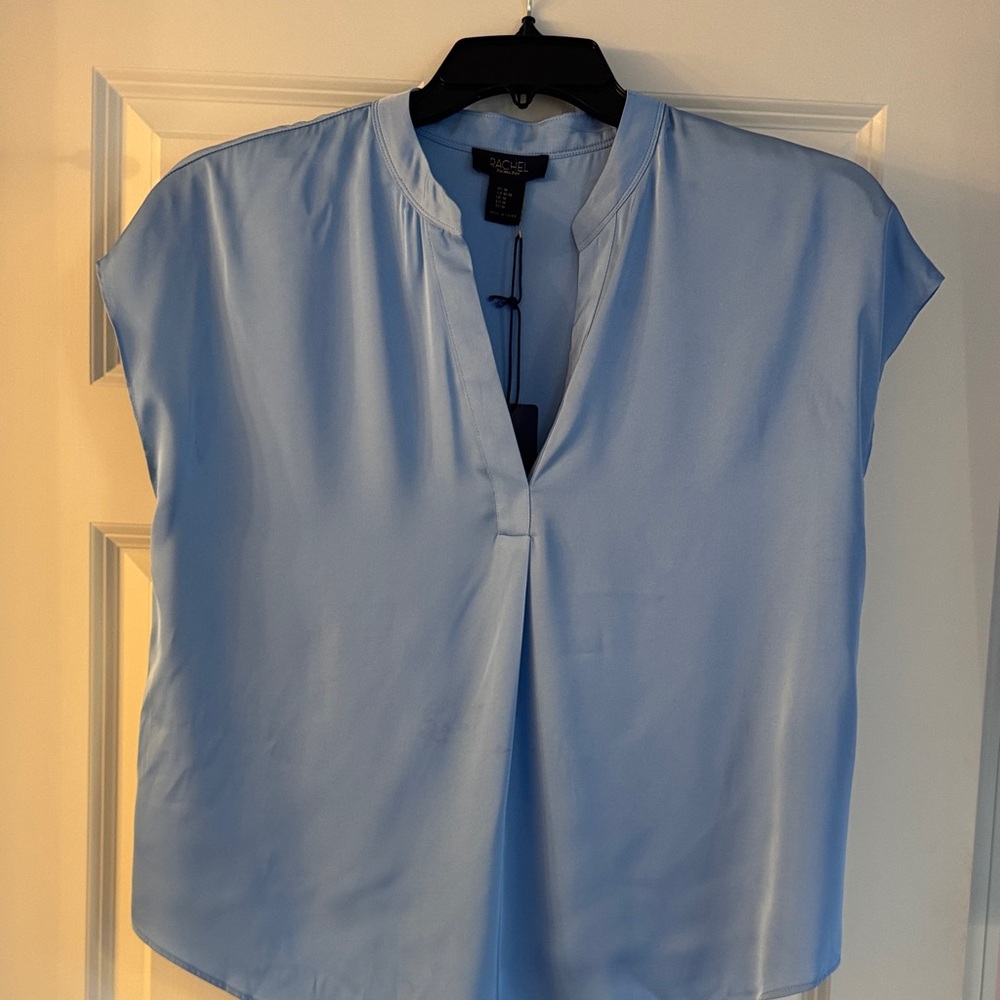 RACHEL Rachel Roy Sky Blue Cap Sleeve Blouse